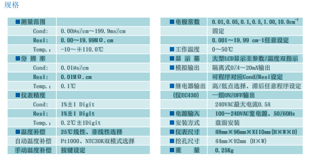 電阻率測定儀 EC-430/EC-410